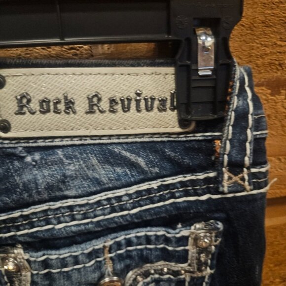 ROCK RIVIAL Blue Distressed Skinny Jeans. Super Cute - Picture 4 of 12